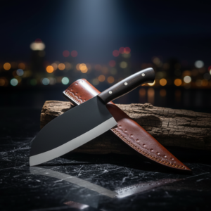 Heavy-Duty Hand-Forged Cleaver Knife - Carbon Steel Blade with Ergonomic Wood Handle | Vicky Enterprises