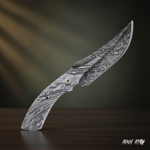 Hand-Forged Damascus Steel Blade Blank - Full Tang Hunter Knife Supply